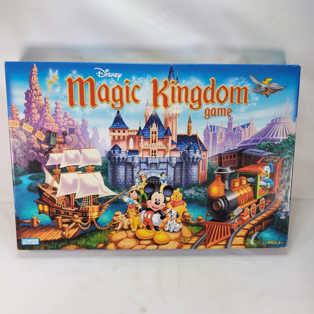 Parker Brothers Disney Magic Kingdom Game 2004 Blue Theme Park Board Game 41489